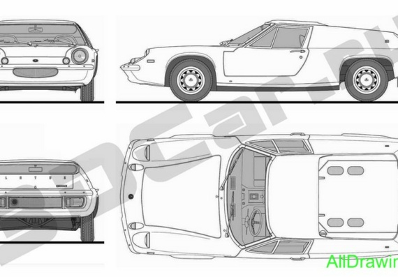 Lotus Europa (Лотус Европа) - чертежи (рисунки) автомобиля